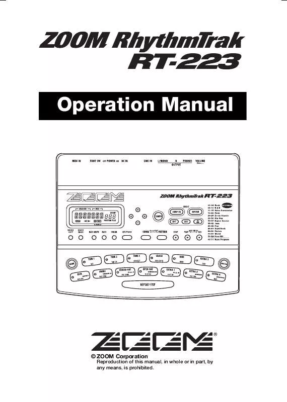 Mode d'emploi ZOOM RT-223