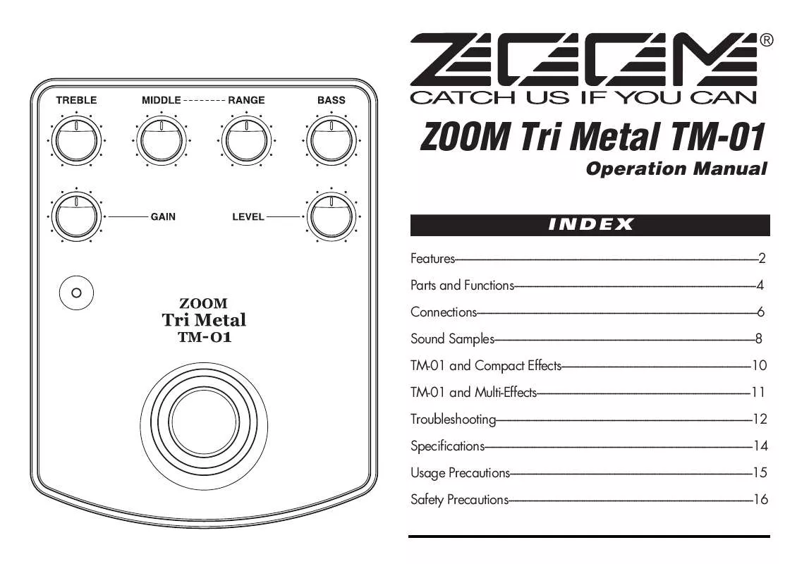 Mode d'emploi ZOOM TM-01