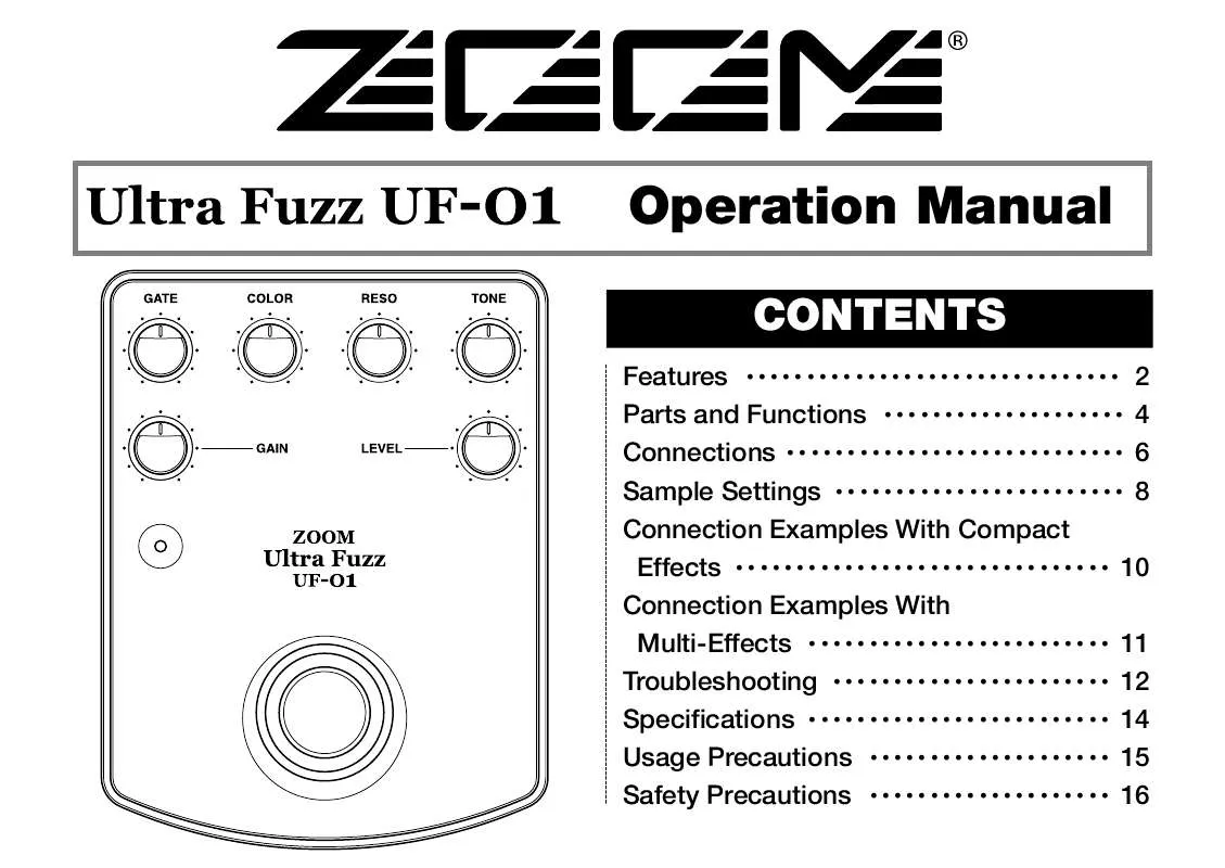 Mode d'emploi ZOOM UF-01